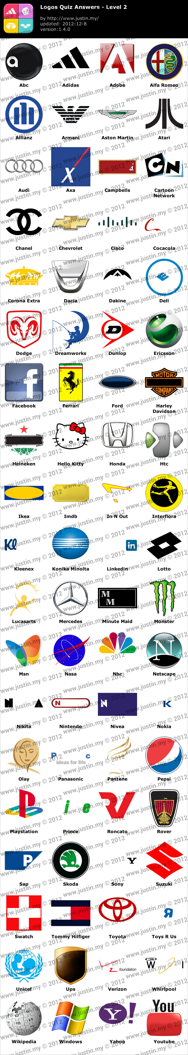 logo quiz answers for level 2